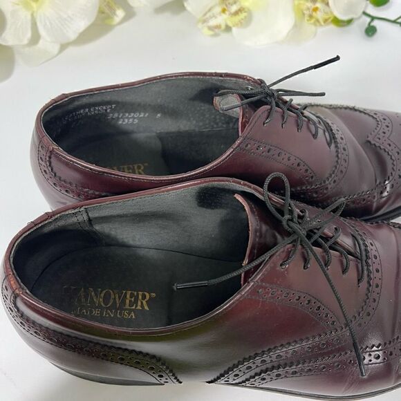 Hanover Mens Wingtip Dress Shoes size 11 Burgundy main image 4